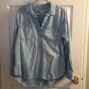 Denim button down top XL